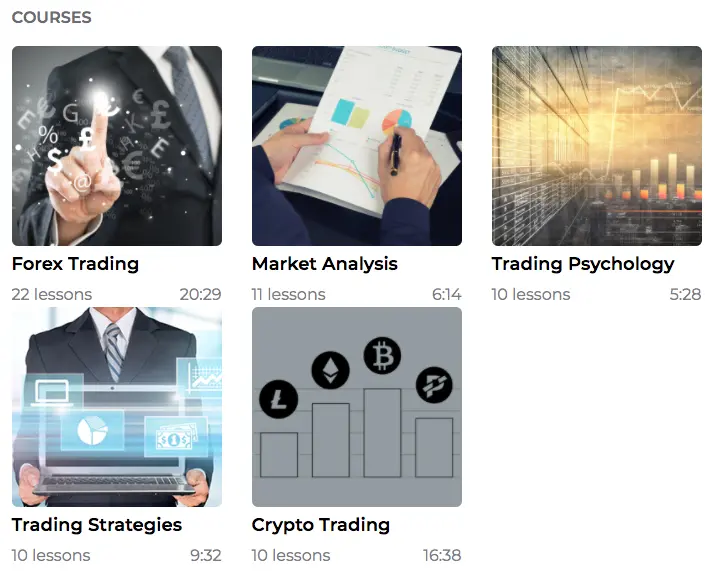 Screenshot of NSBroker Trading Education Courses