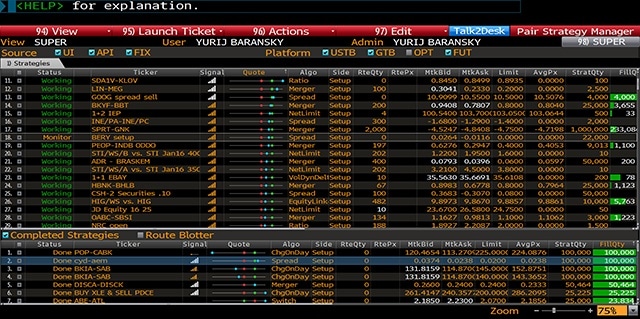 Global Macro - Table of relative value Trades - Bloomberg Terminal